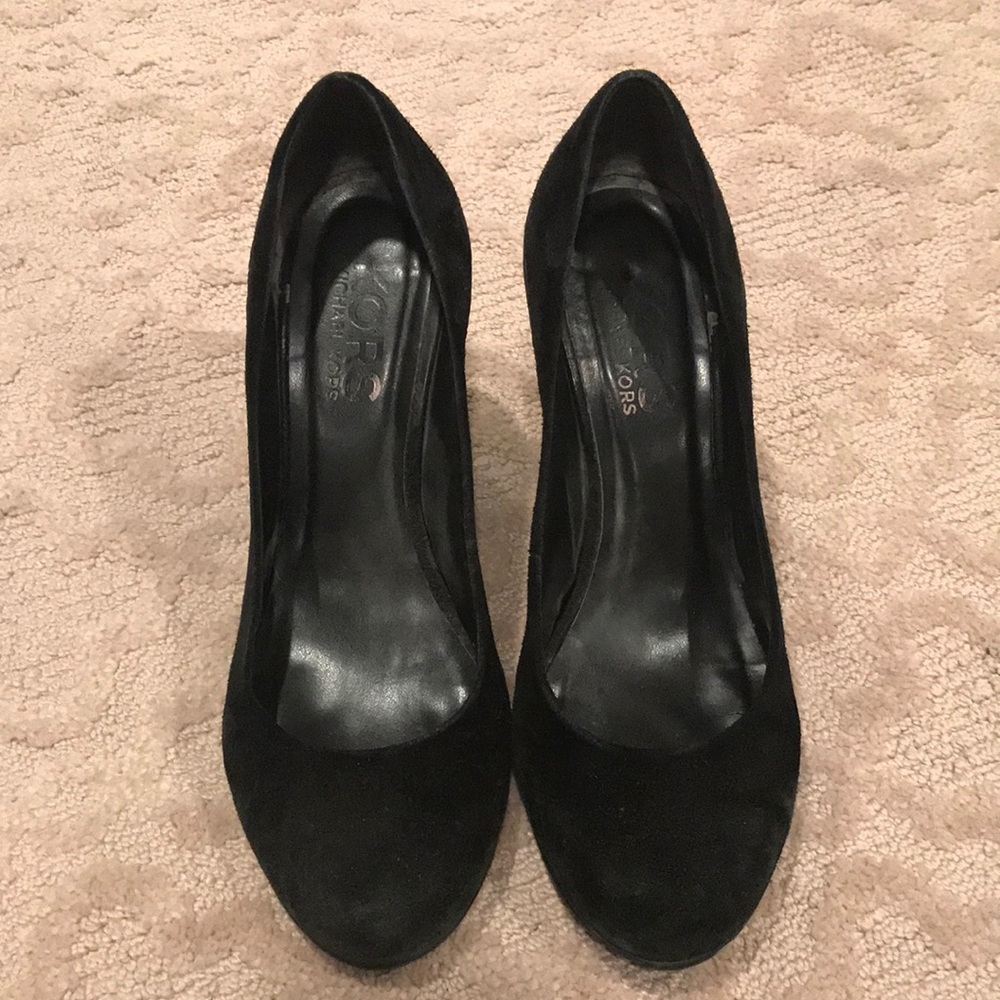 KORS by Michael Kors black suede wedge